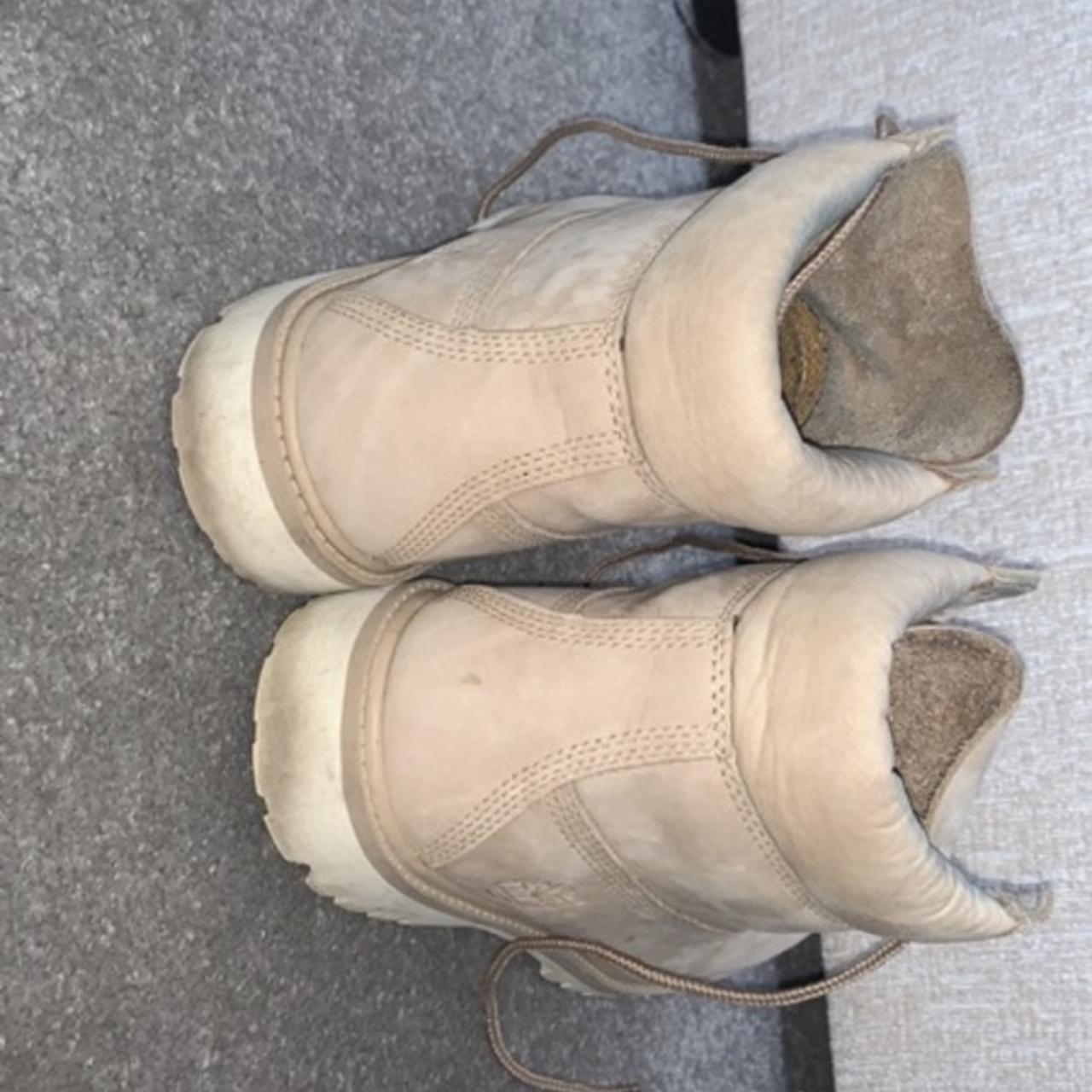 cream timberland boots, worn around 10 times. good... - Depop