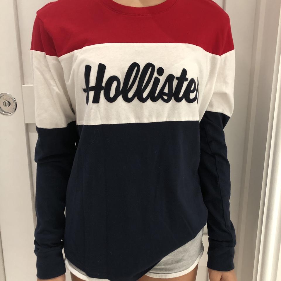 Hollister red white and blue deals shirt