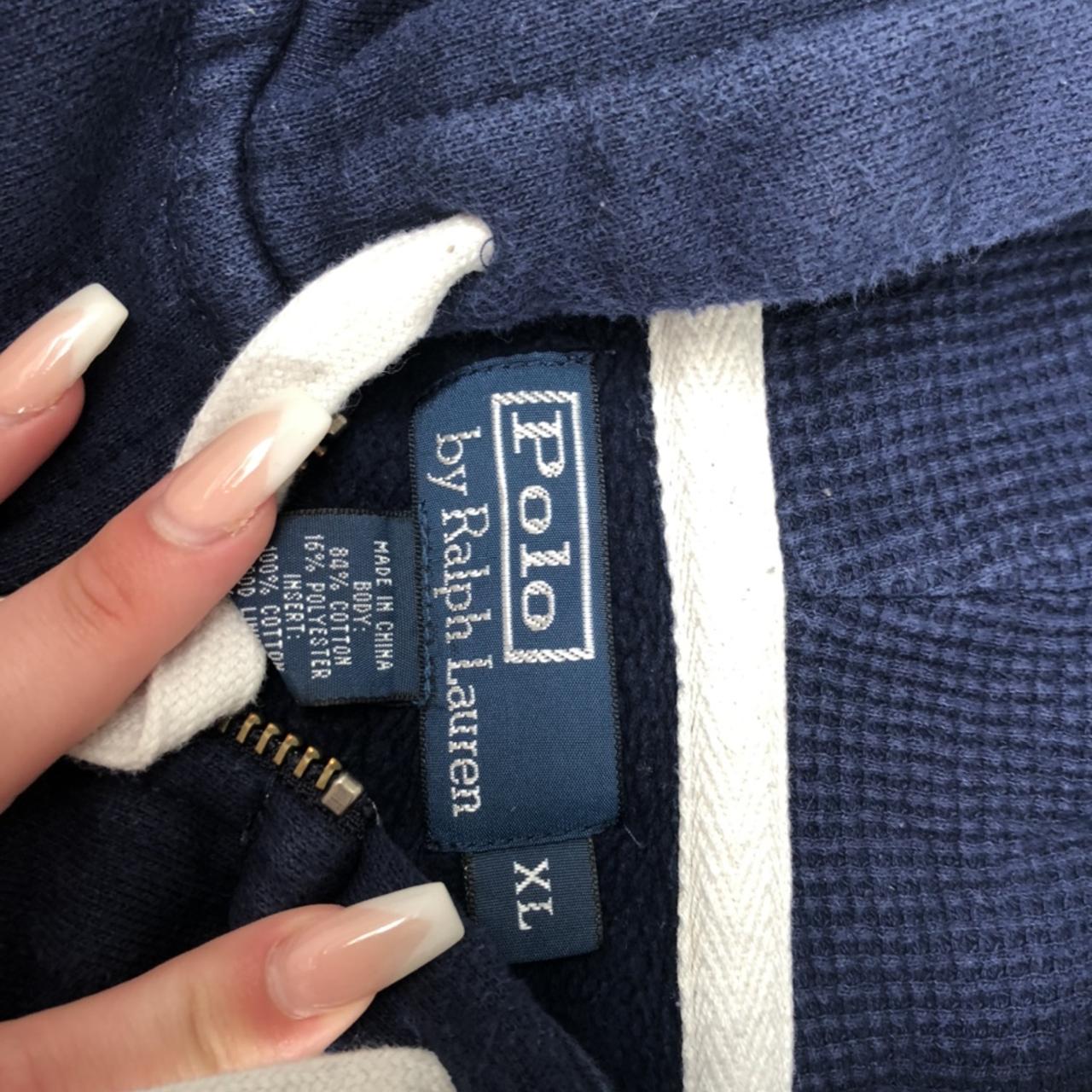 Ralph Lauren zip up hoodie in navy in XL Minor signs... - Depop