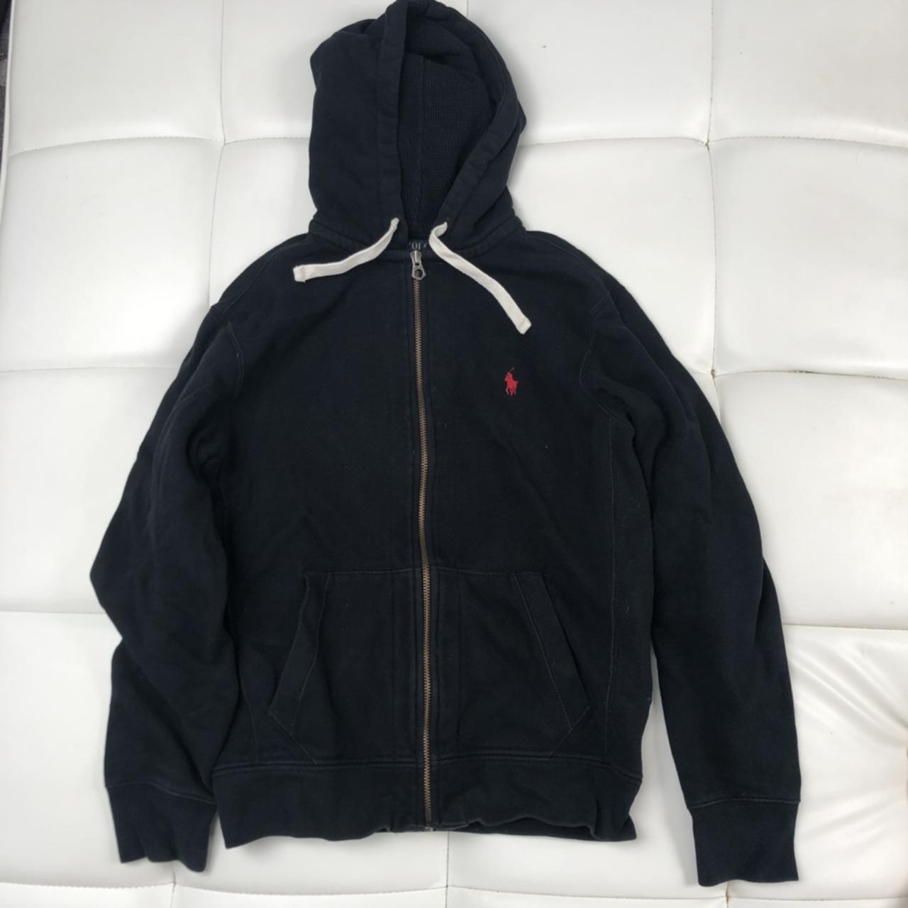 Polo Ralph Lauren black zip up hoodie in size M No... - Depop