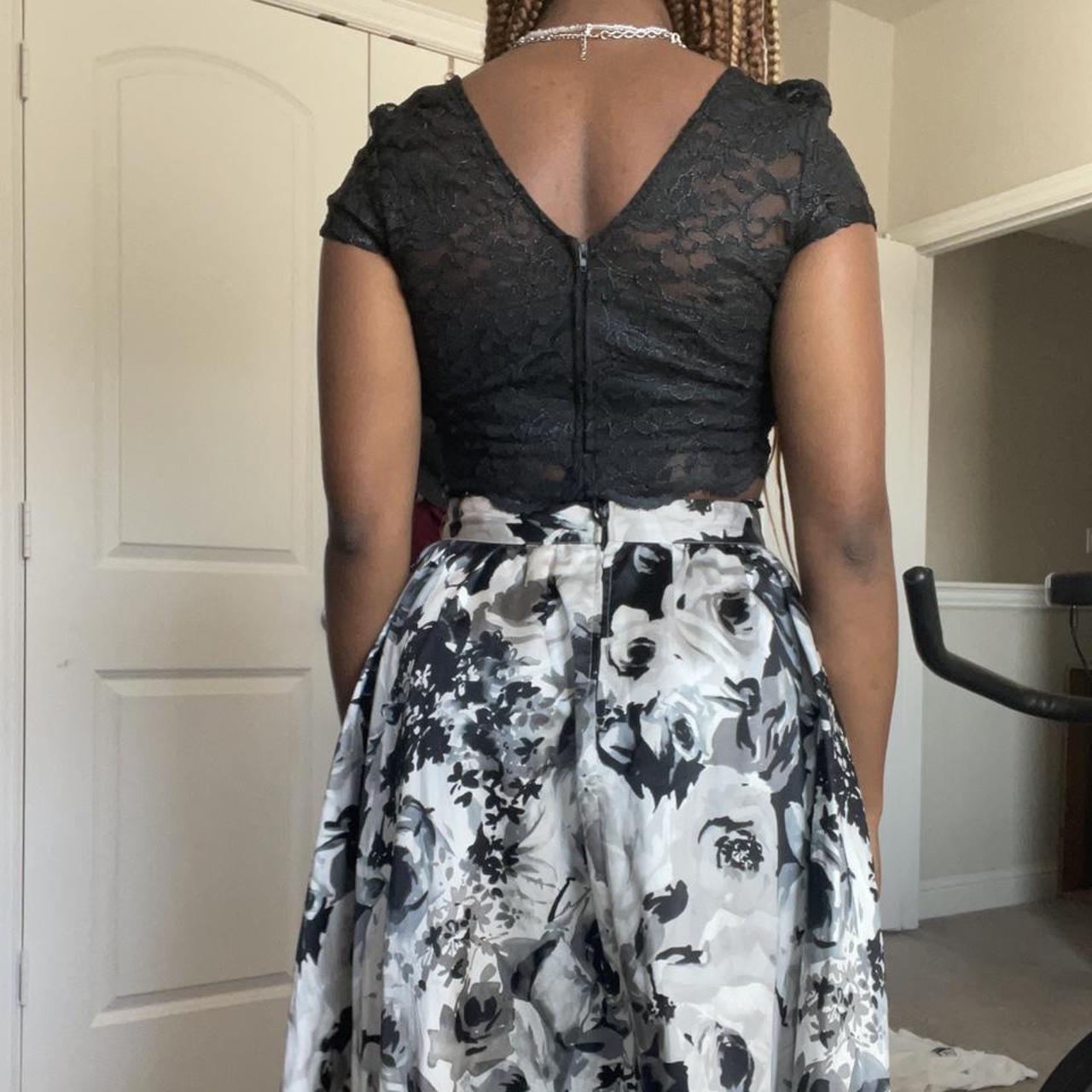 Macy's Women's Black and Grey Dress Depop