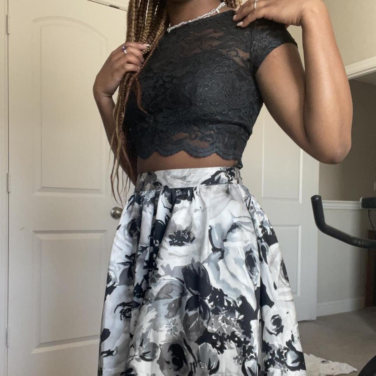 Macy's Women's Black and Grey Dress Depop