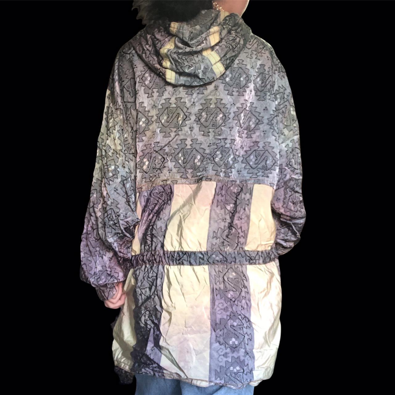 Vintage funky jacket. 80s funky iridescent rainbow... - Depop