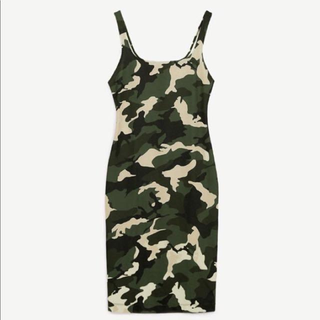 zara camouflage dress