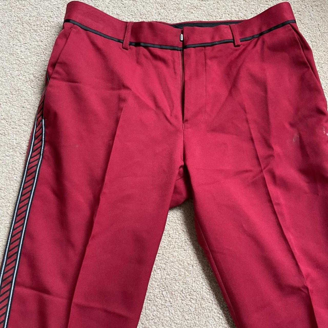 Topman red suit style trousers Depop