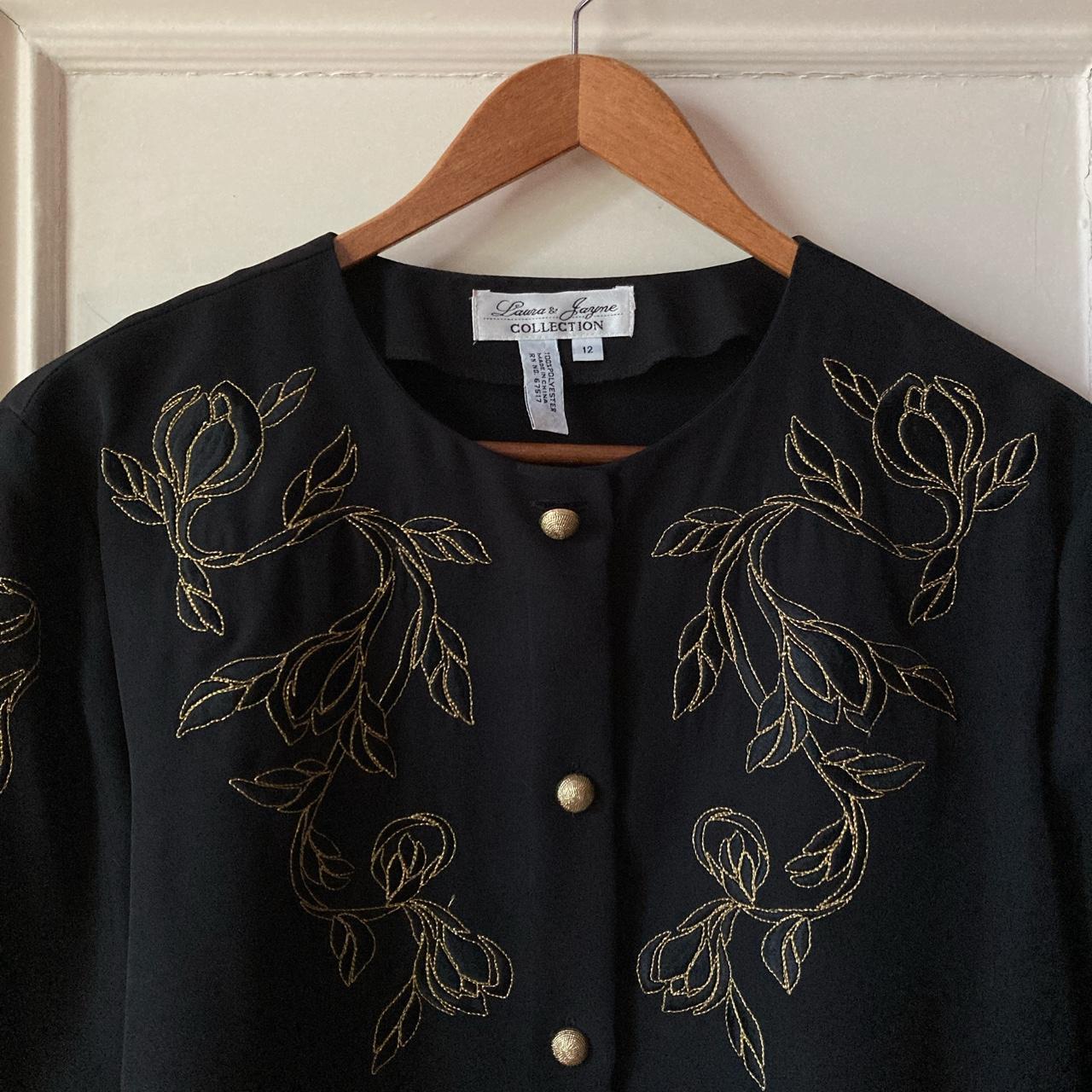 Laura & Jayne Collection black long sleeve button up... Depop