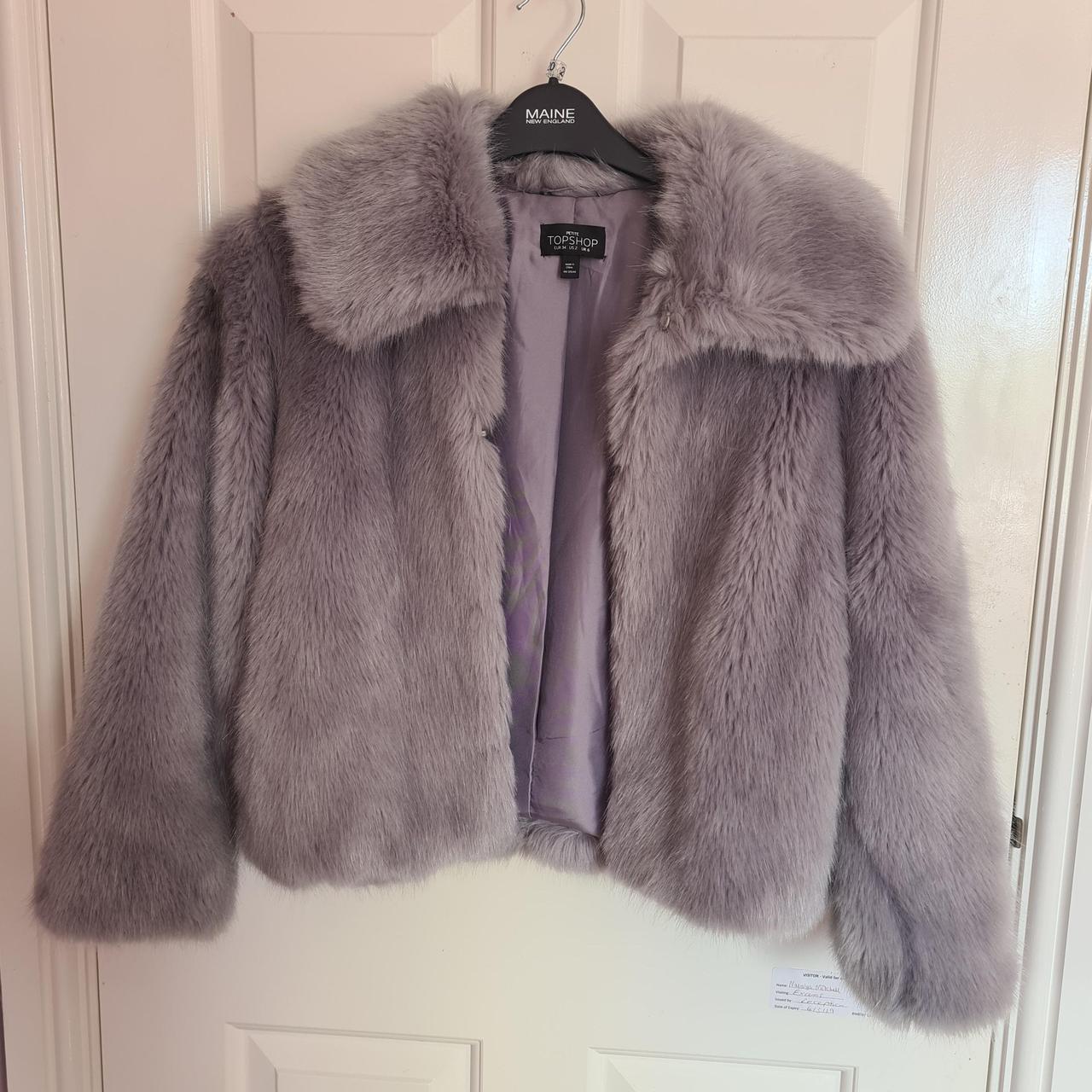 BRAND NEW Topshop faux fur coat. petite coat - Depop