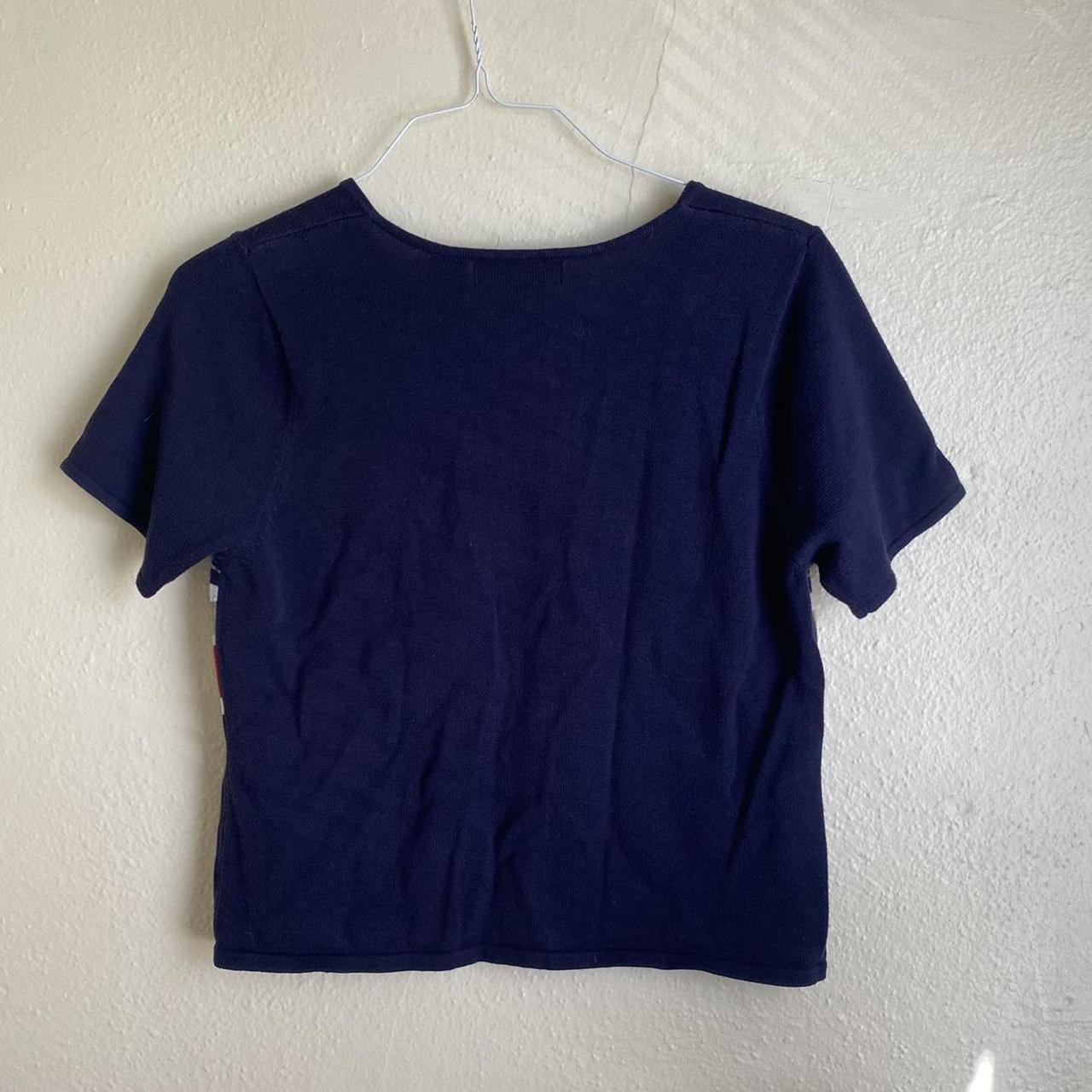 Women's Navy and Red T-shirt | Depop