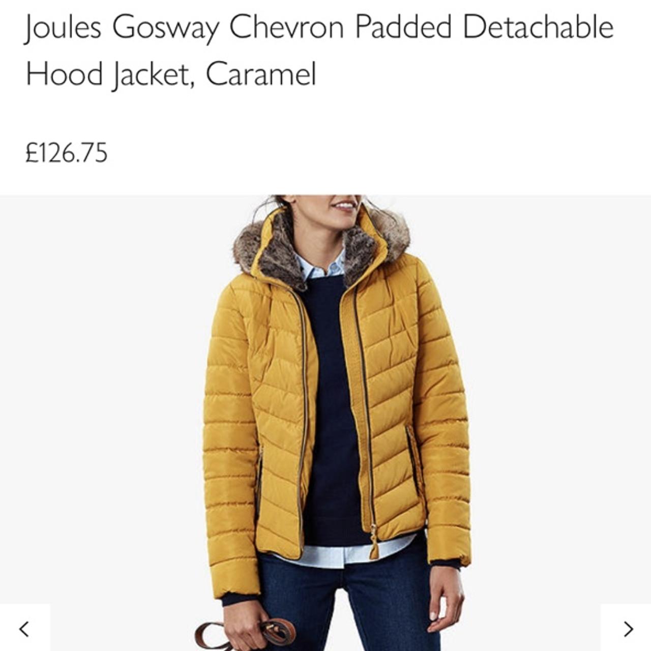 Joules gosway chevron online padded detachable hood jacket