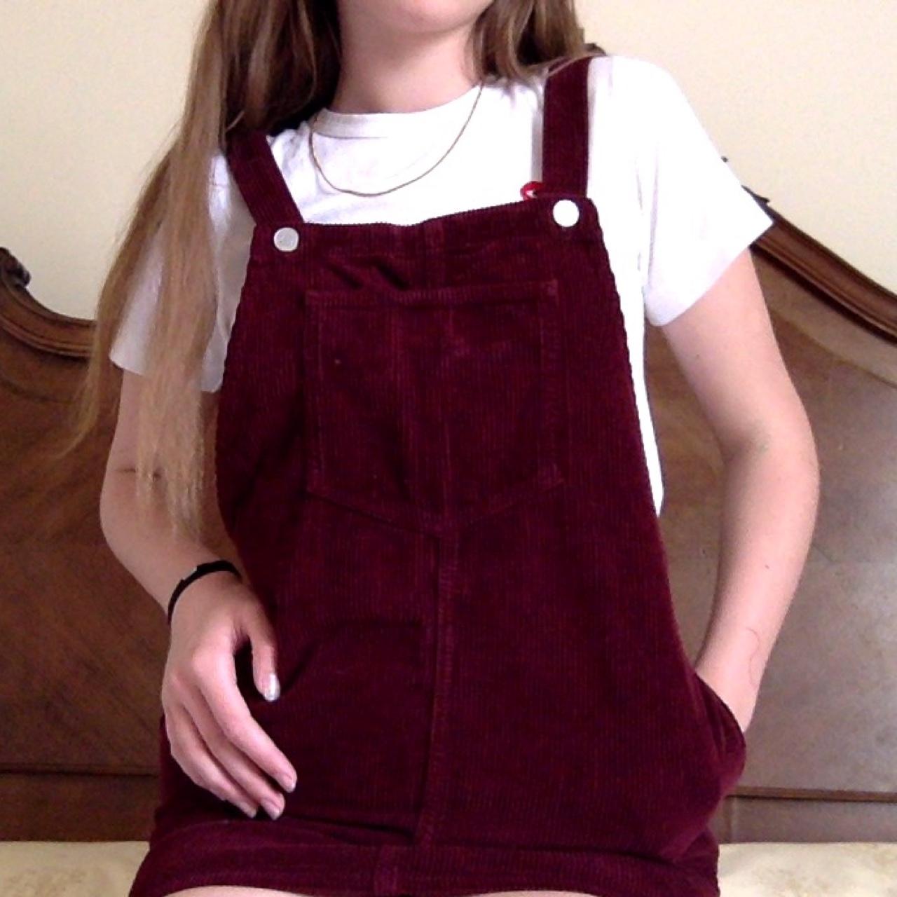 Topshop burgundy sale pinafore dress