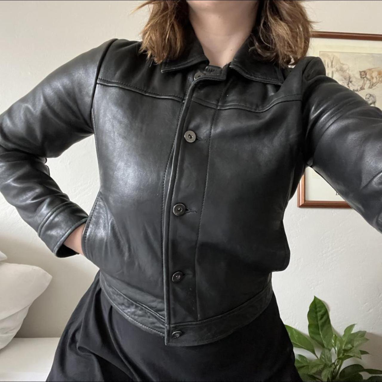 depop leather jacket