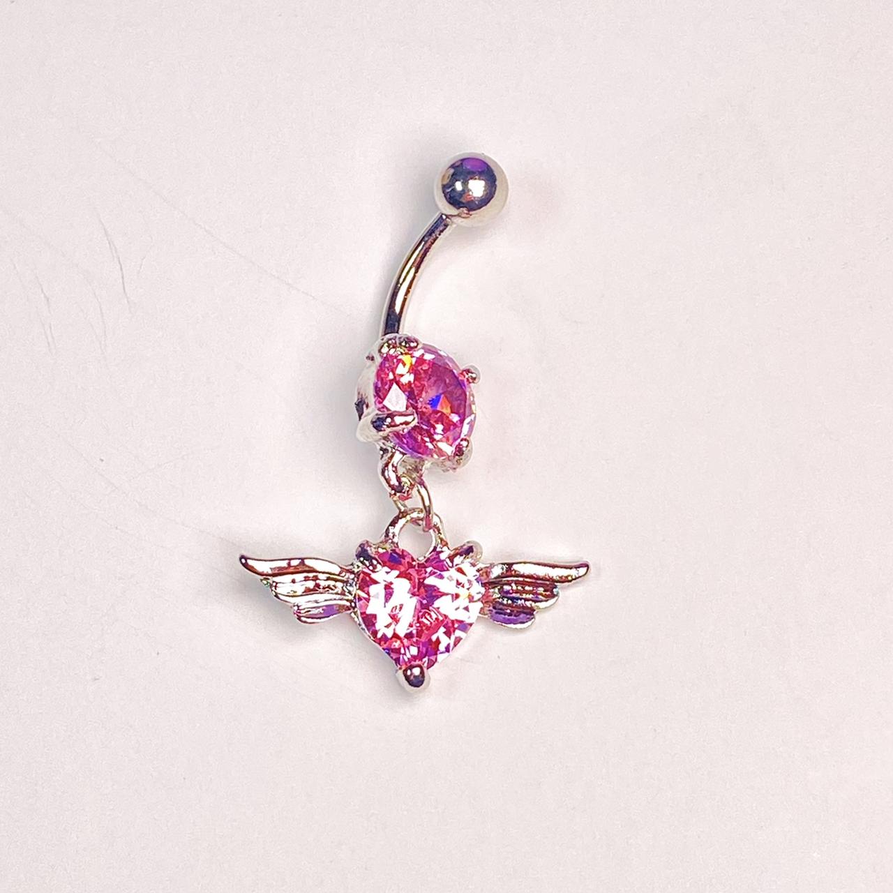 Little Silver Angel Baby Belly Button Ring - Body... - Depop