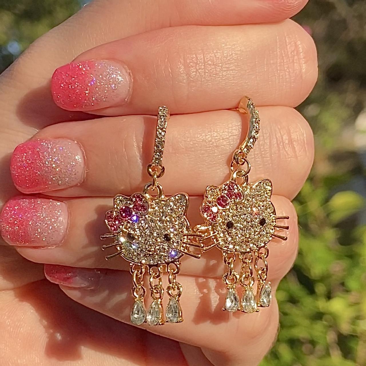 Little Y2K 2000s style hello kitty Sanrio diamond... Depop