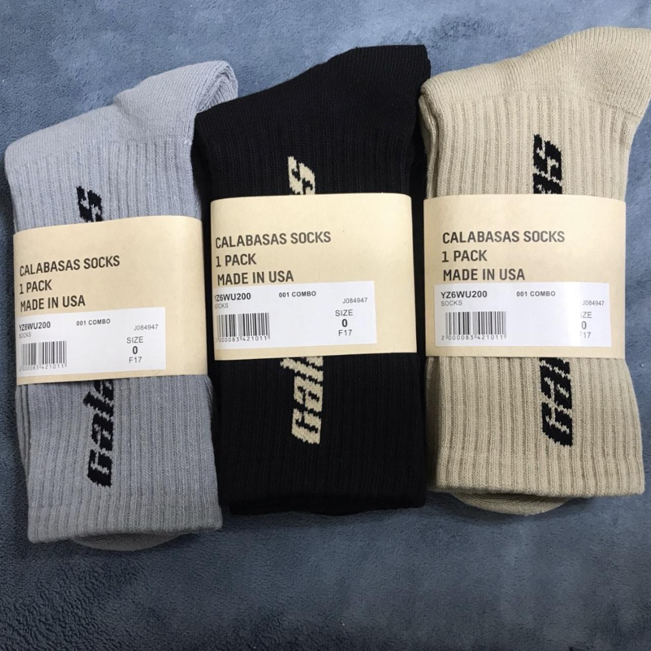 Yeezy Calabasas Socks (3 Pack) Core/Glacier/Sand Men's - FW18 - US
