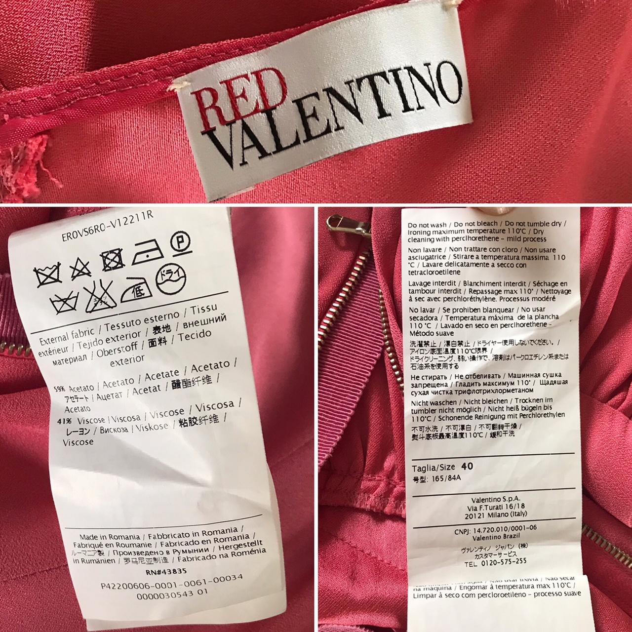 Valentino Women's Pink and Red Dress | Depop