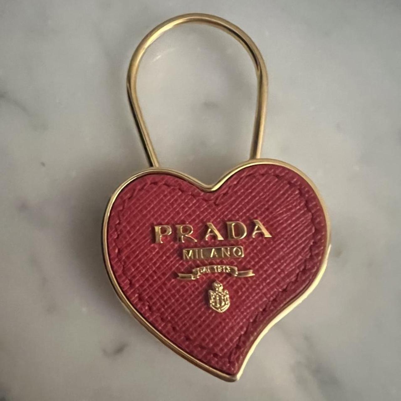 Prada keychain heart hotsell