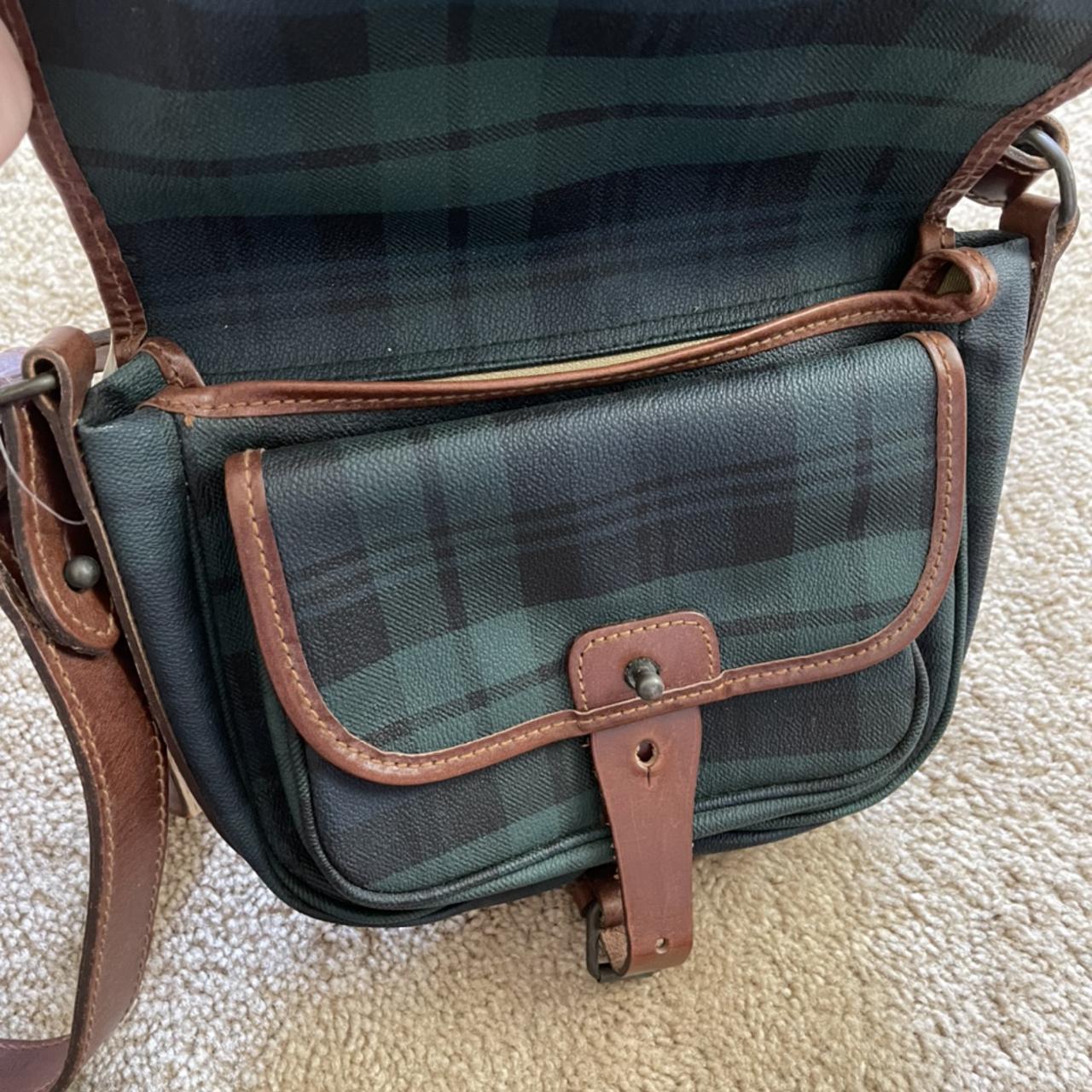 Polo Ralph Lauren Vintage Messenger Crossbody Green Brown 