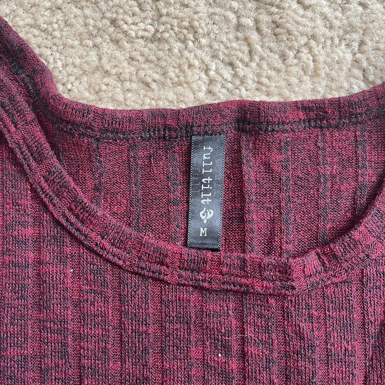 TILLYS MAROON STRIPPED CROP TOP ★ labeled as size... - Depop