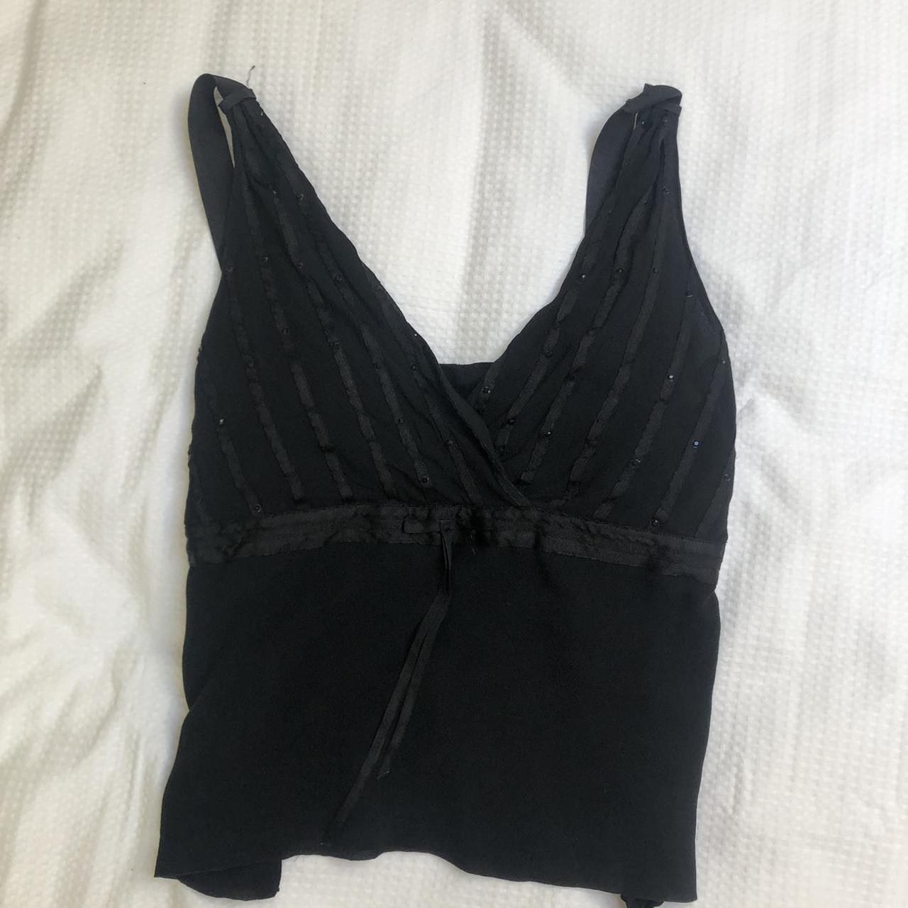 super gorgeous black cami. detailed with pretty... - Depop
