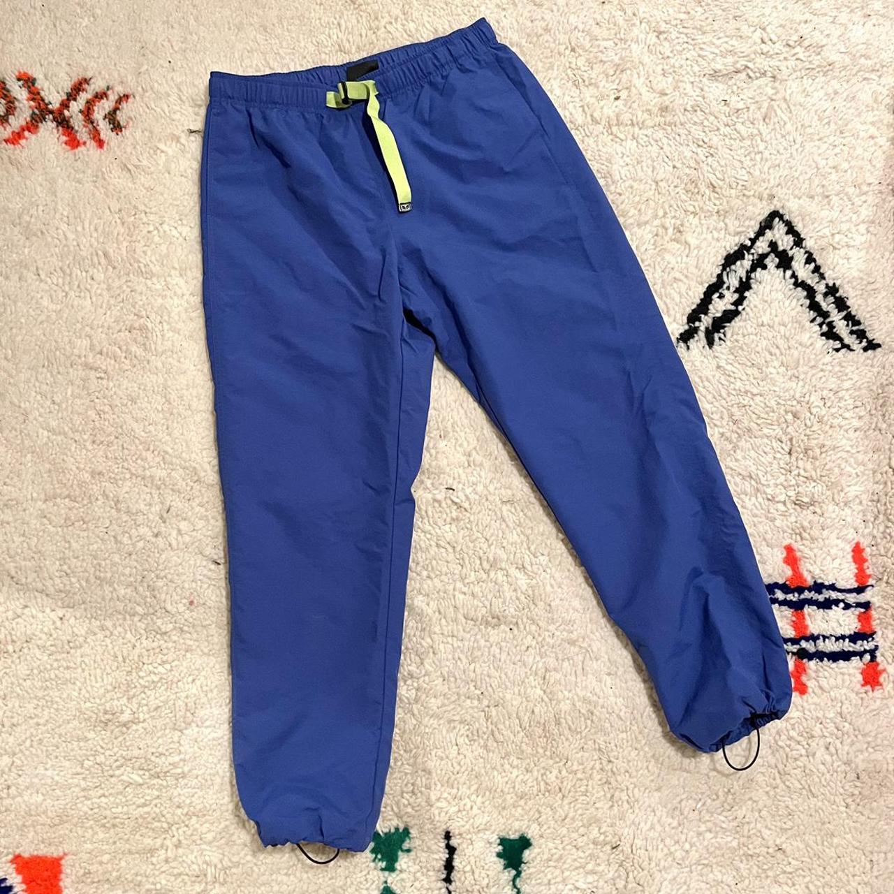 Obey Giant Unisex Blue Nylon Pants size M Only worn... - Depop