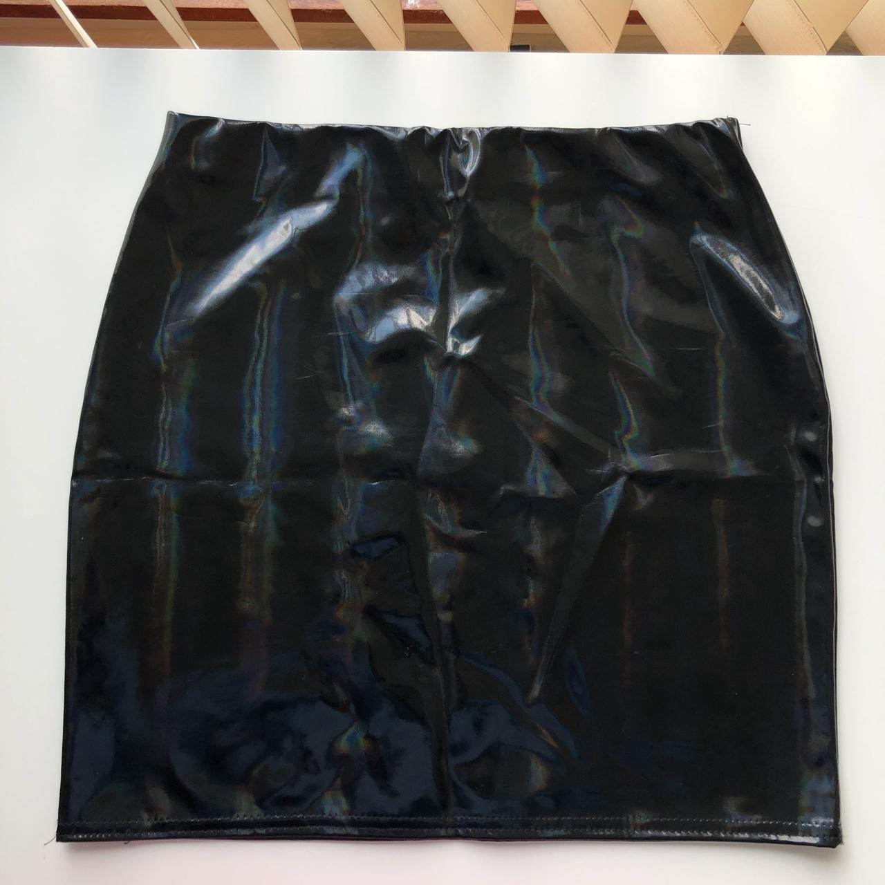 Black Vinyl Skirt from Boohoo Peng skirt only Depop