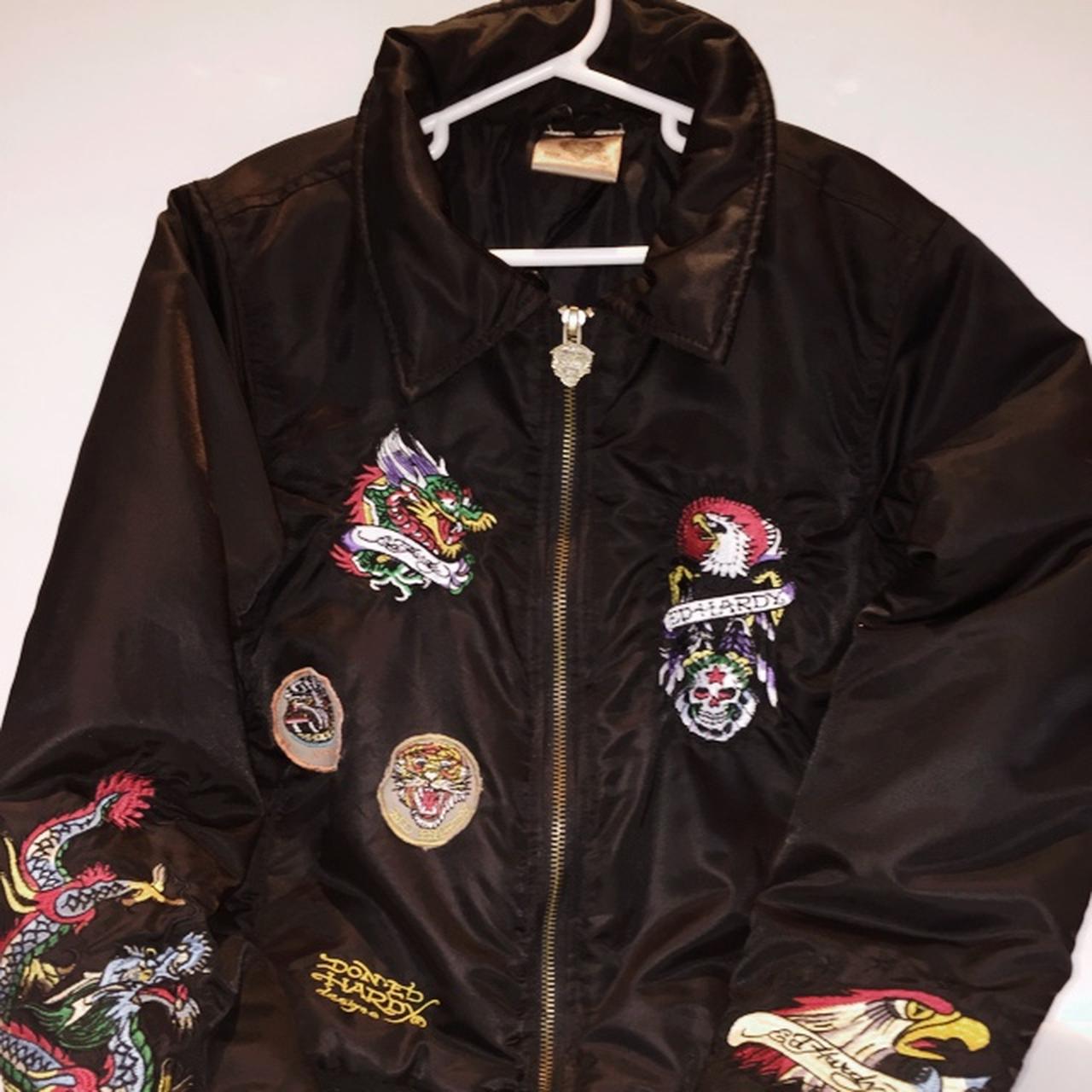 Ed Hardy Black Bomber Jacket Coat. Toddlers Medium | Depop Ed Hardy Black Bomber Jacket Coat. Toddlers Medium | Depop