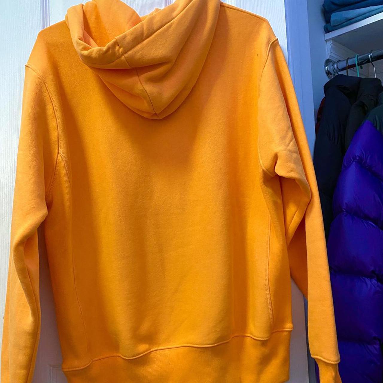 Orange Champion Hoodie -size Large -only flaw is a... - Depop