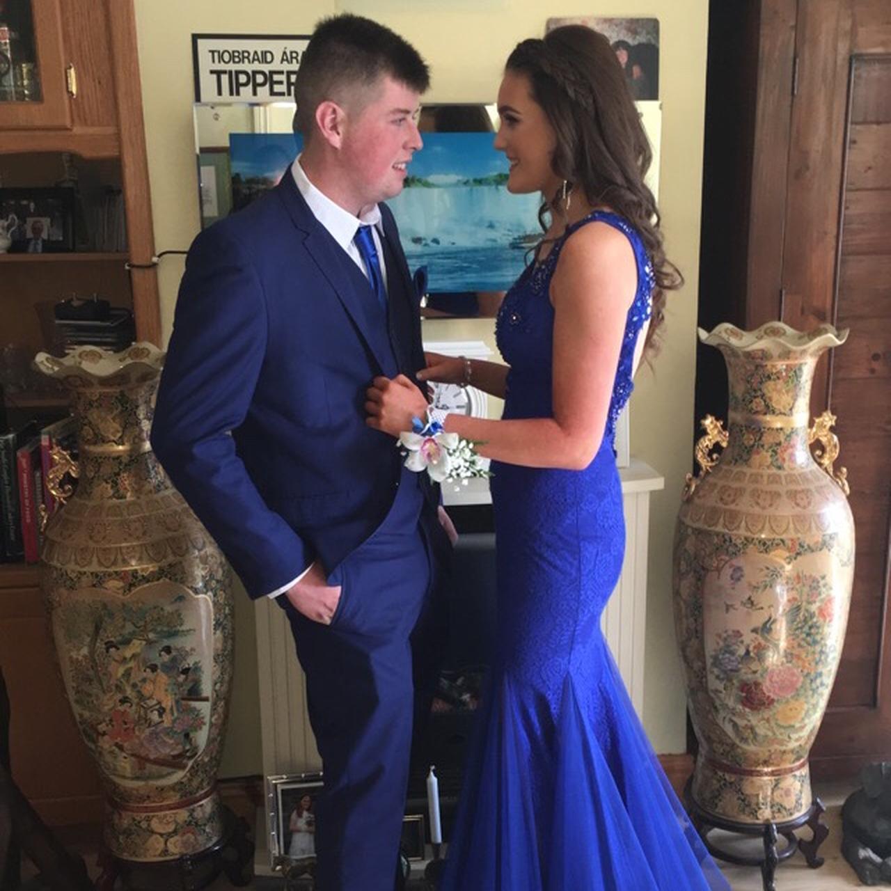 Royal blue prom shop dress and tux