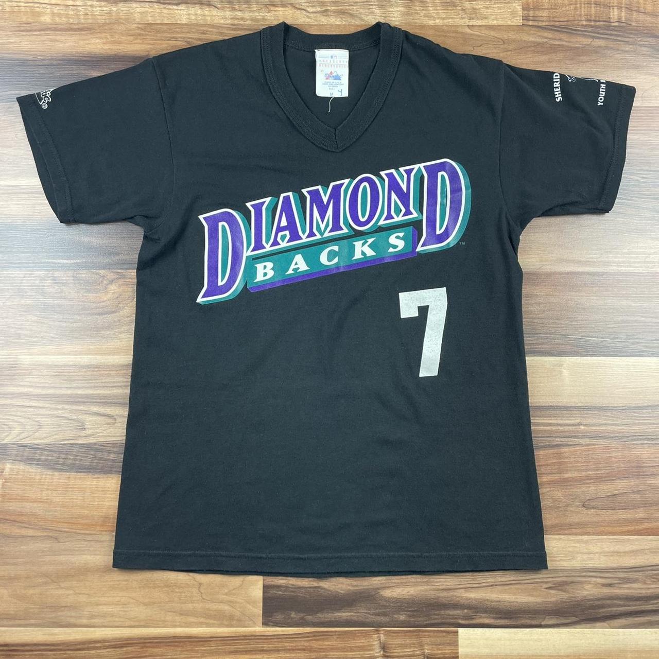 Vintage Diamondbacks Jersey Black Purple Arizona Green Logo 7 