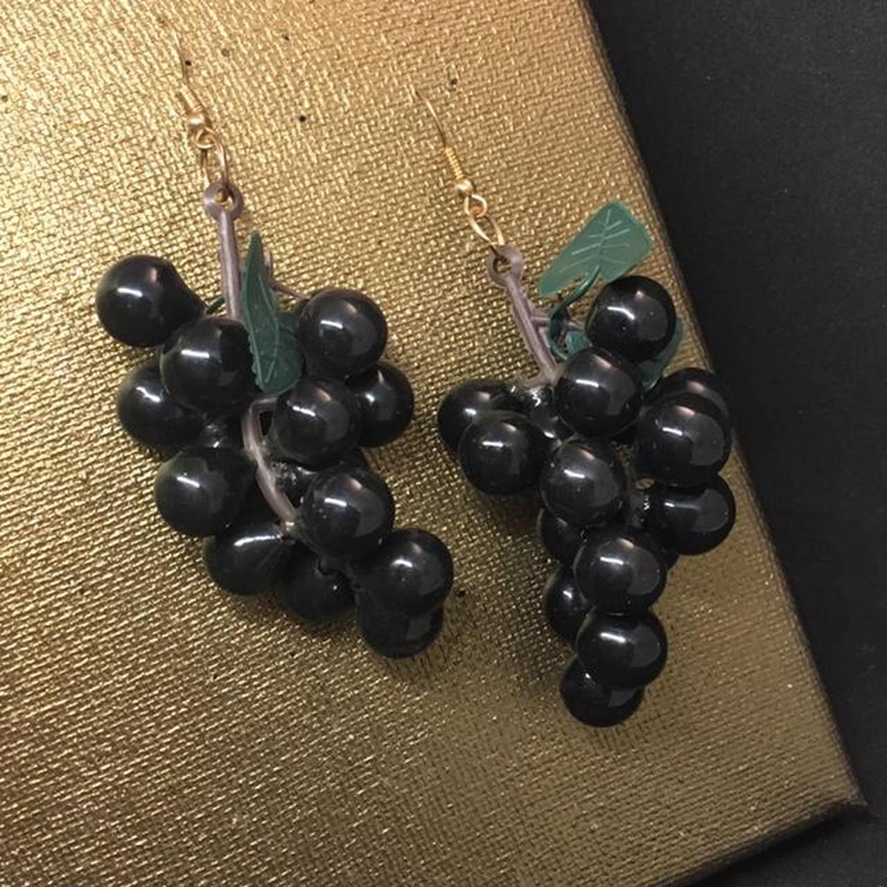 Product Image 1 - Black grape fruit earrings! 🍇