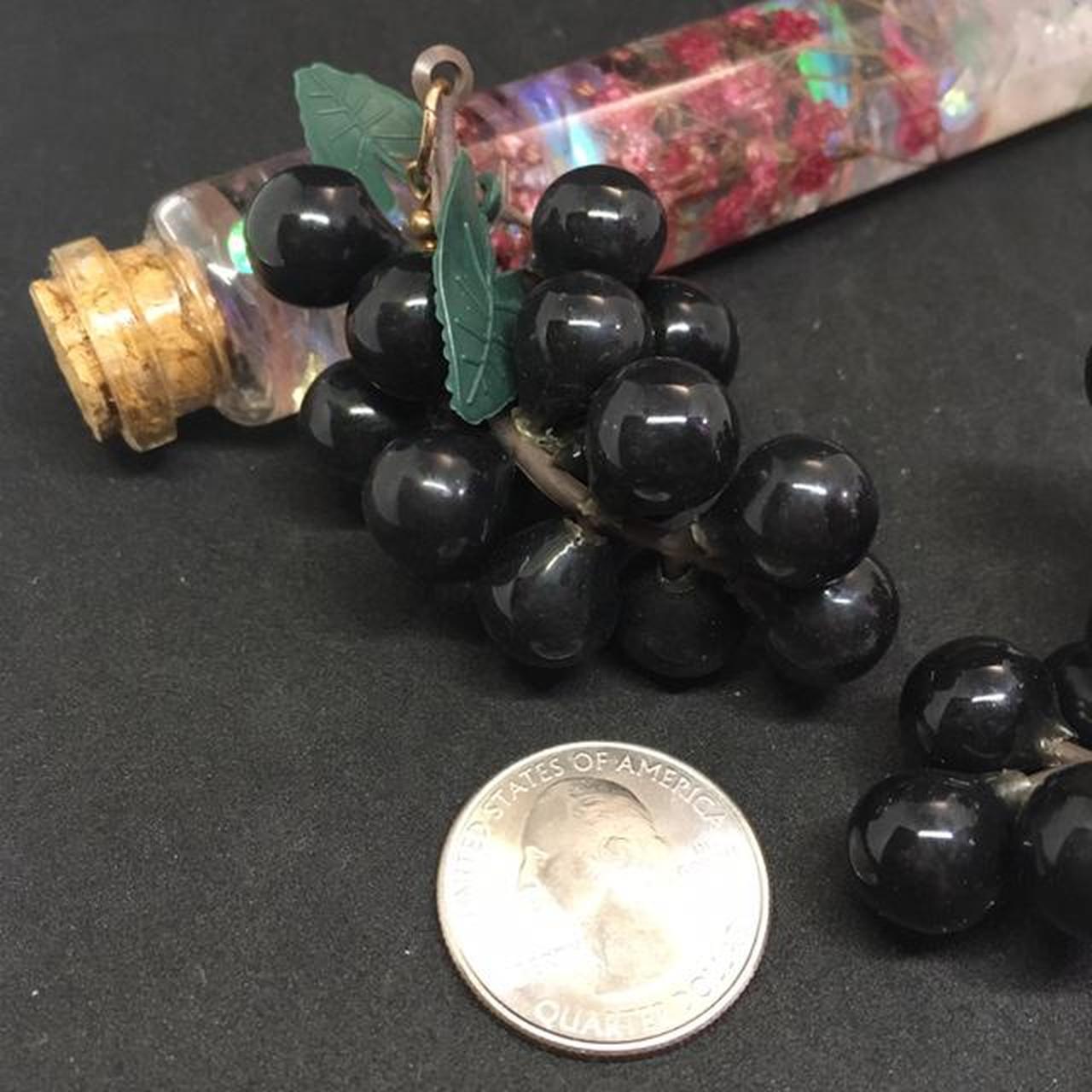 Product Image 4 - Black grape fruit earrings! 🍇