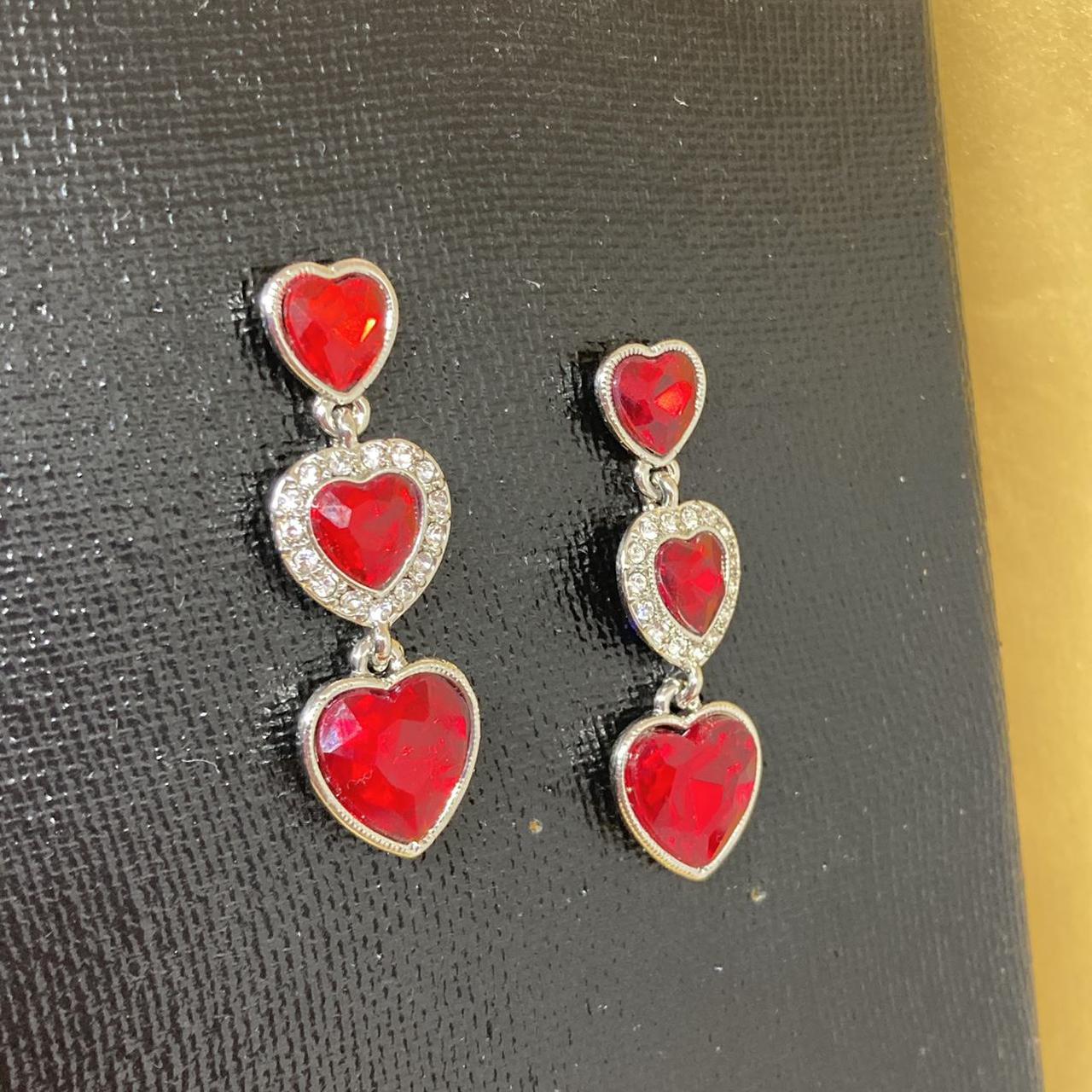 Product Image 1 - Red gem hearts hypoallergenic dangle
