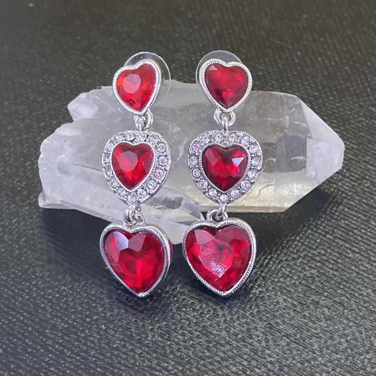 Product Image 2 - Red gem hearts hypoallergenic dangle