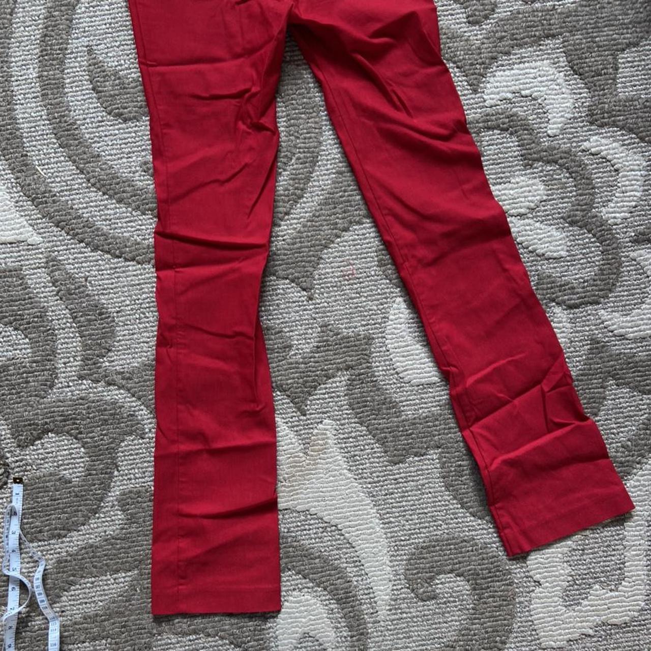 Stretchy red pants! Early 2000s look with a super... - Depop