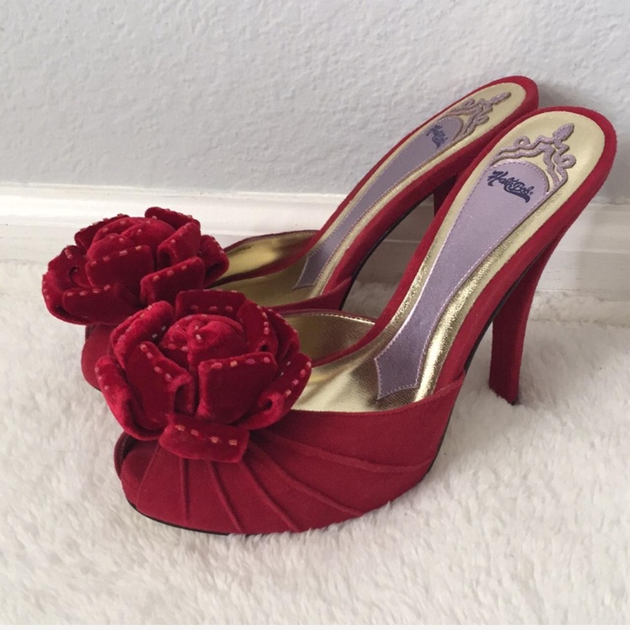 Hale Bob Women's Red and Burgundy Courts | Depop
