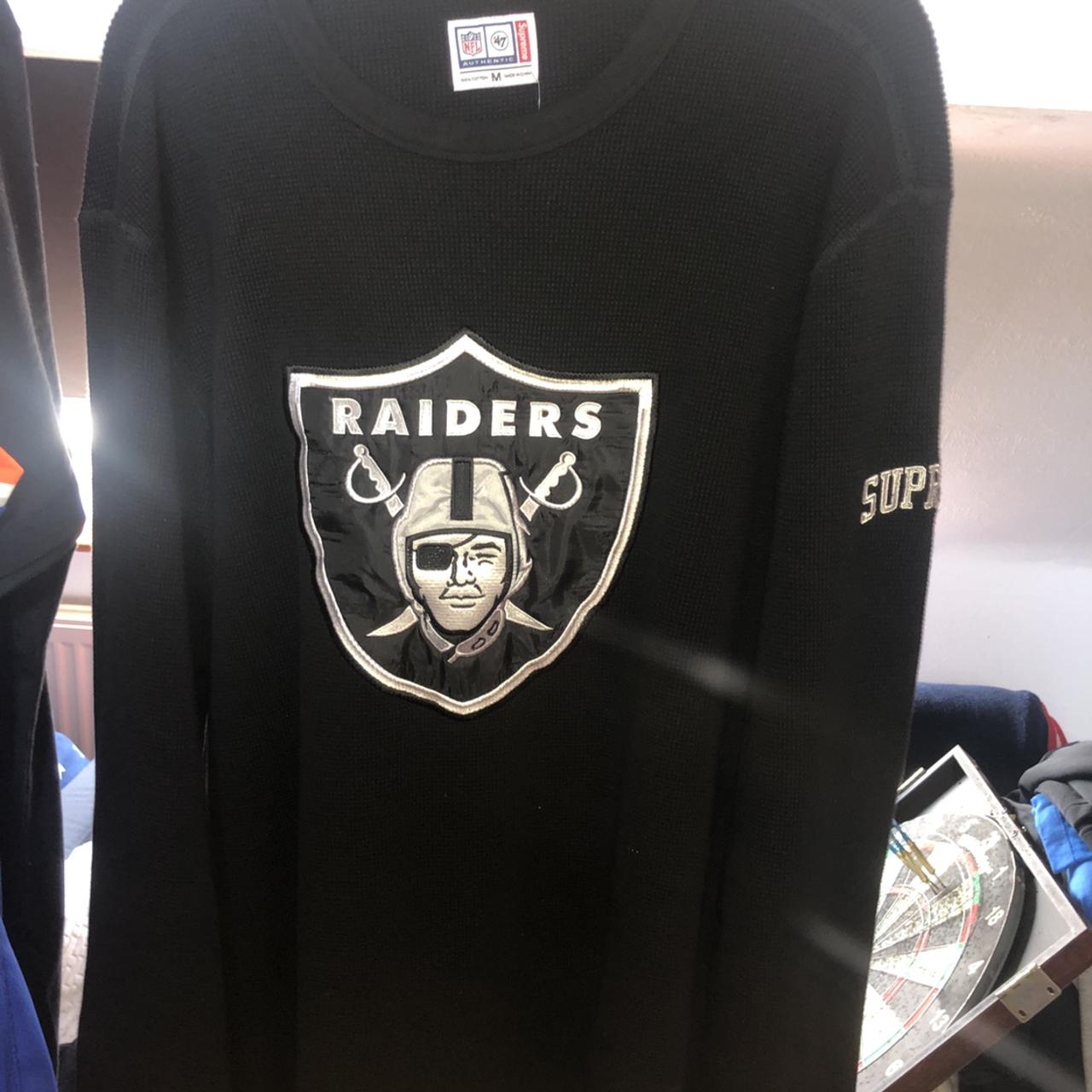 Supreme X NFL Oakland raiders thermal. Black never... - Depop