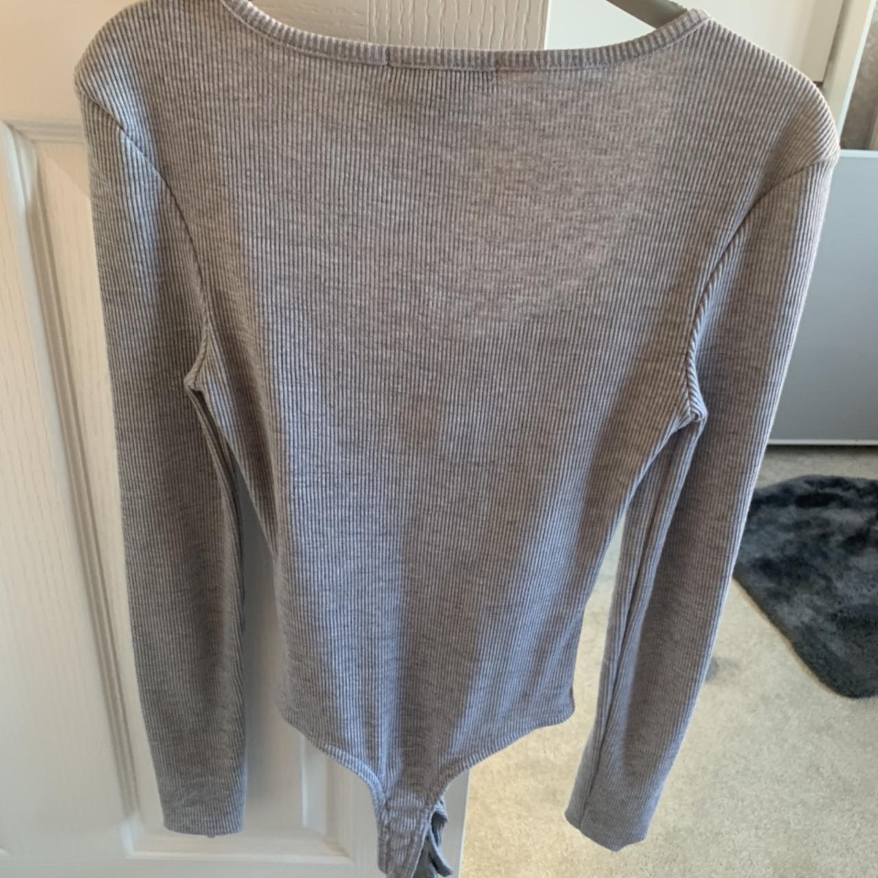 Missguided Women's Grey and Silver Bodysuit | Depop