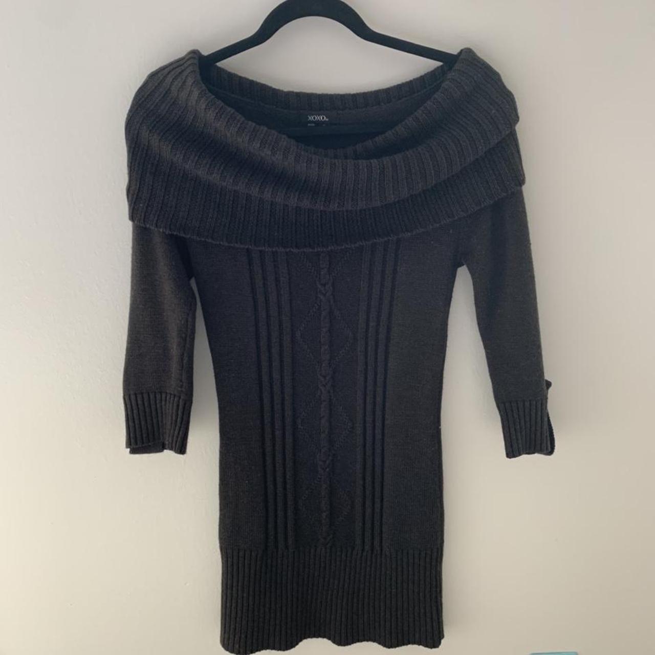 XOXO off the shoulder sweater dress buttons on the... - Depop