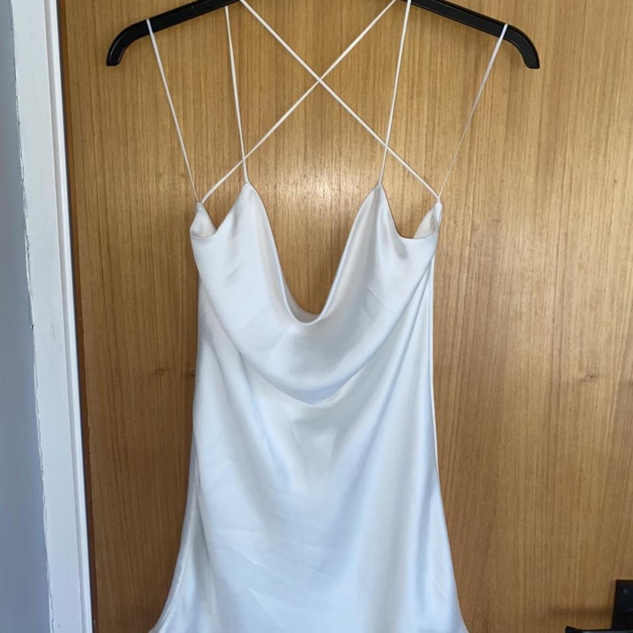 white zara slip dress