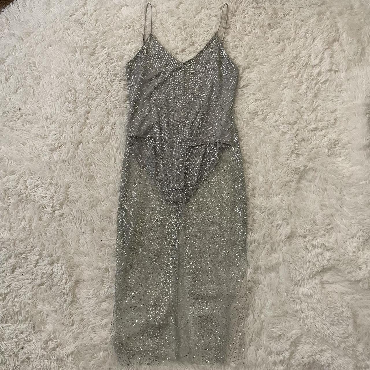 Meshki sparkly sheer dress No returns Message for... - Depop