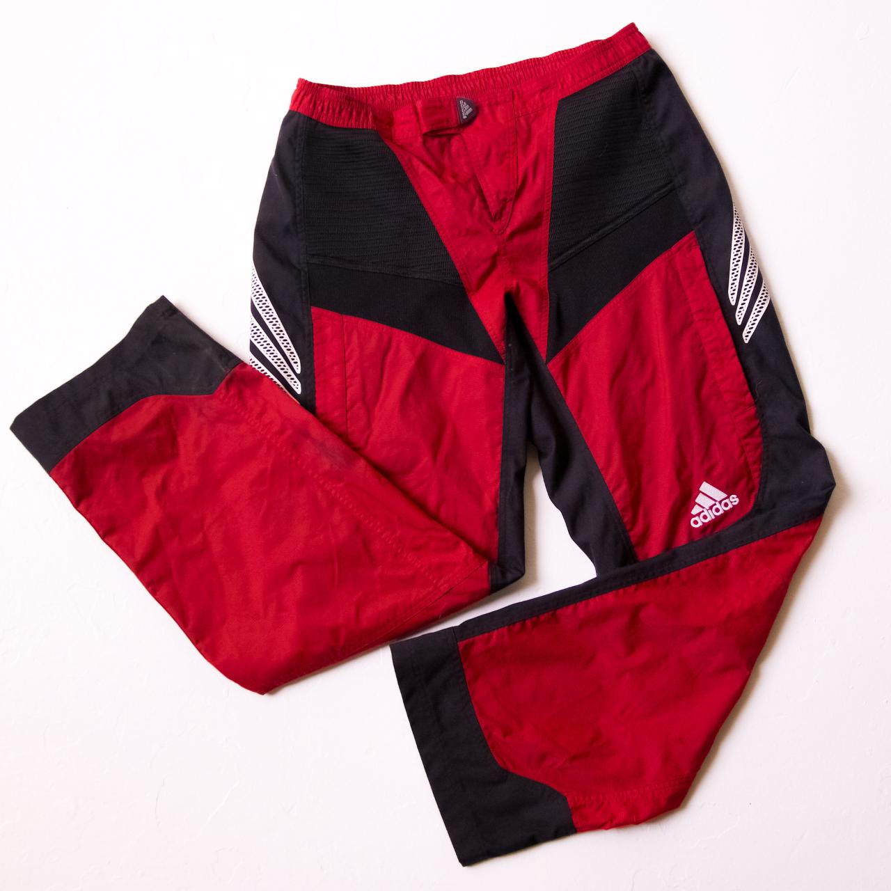 Super cool ADIDAS red dirt bike style pants. Super... - Depop