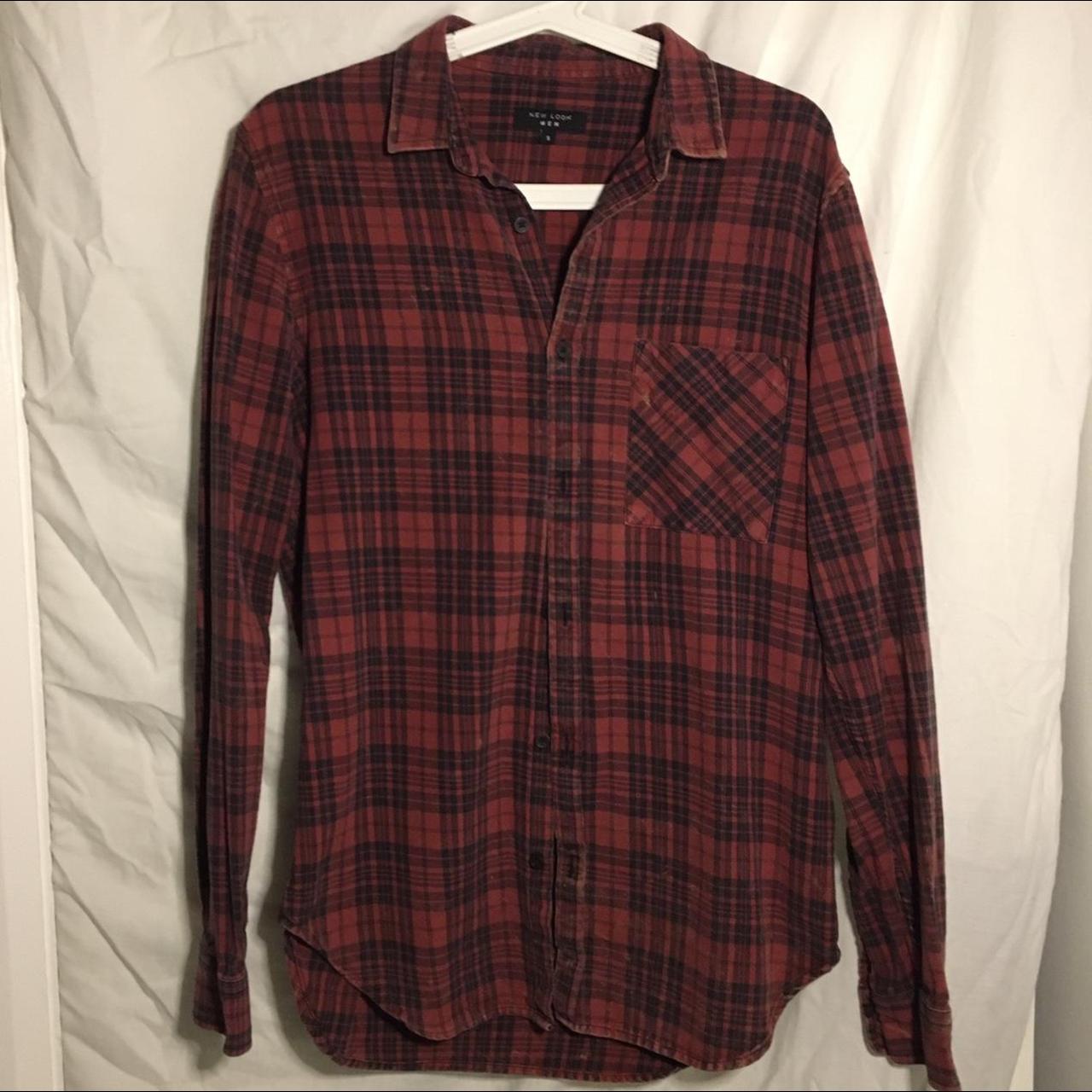 Red and Black Checked plaid Shirt Well loved but in... - Depop