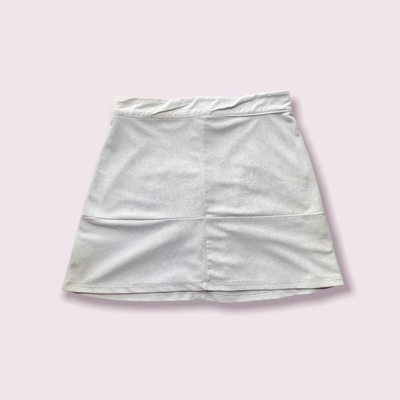 suede white mini skirt ☆ ... - Depop