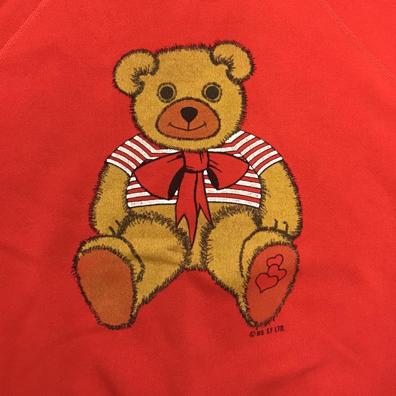 Vintage 80s Teddy Bear Crewneck Sweatshirt Womens - Depop