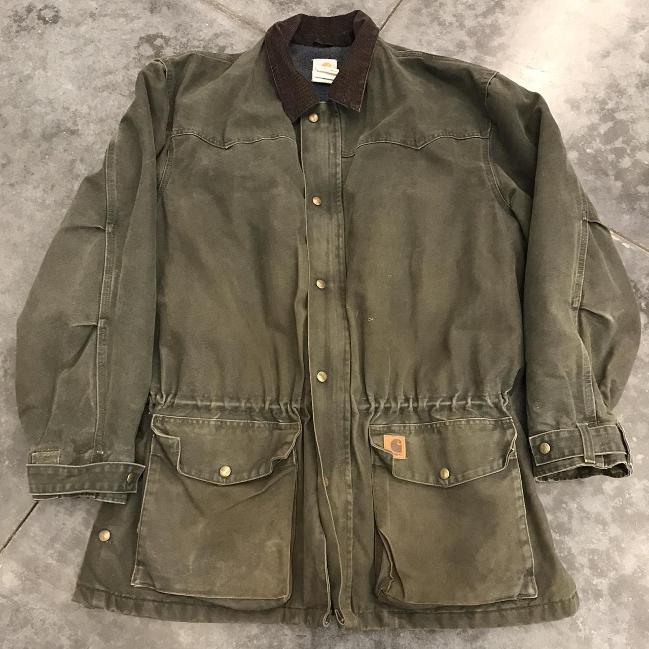 Vintage Carhartt Barn Coat Corduroy Collared Work... - Depop