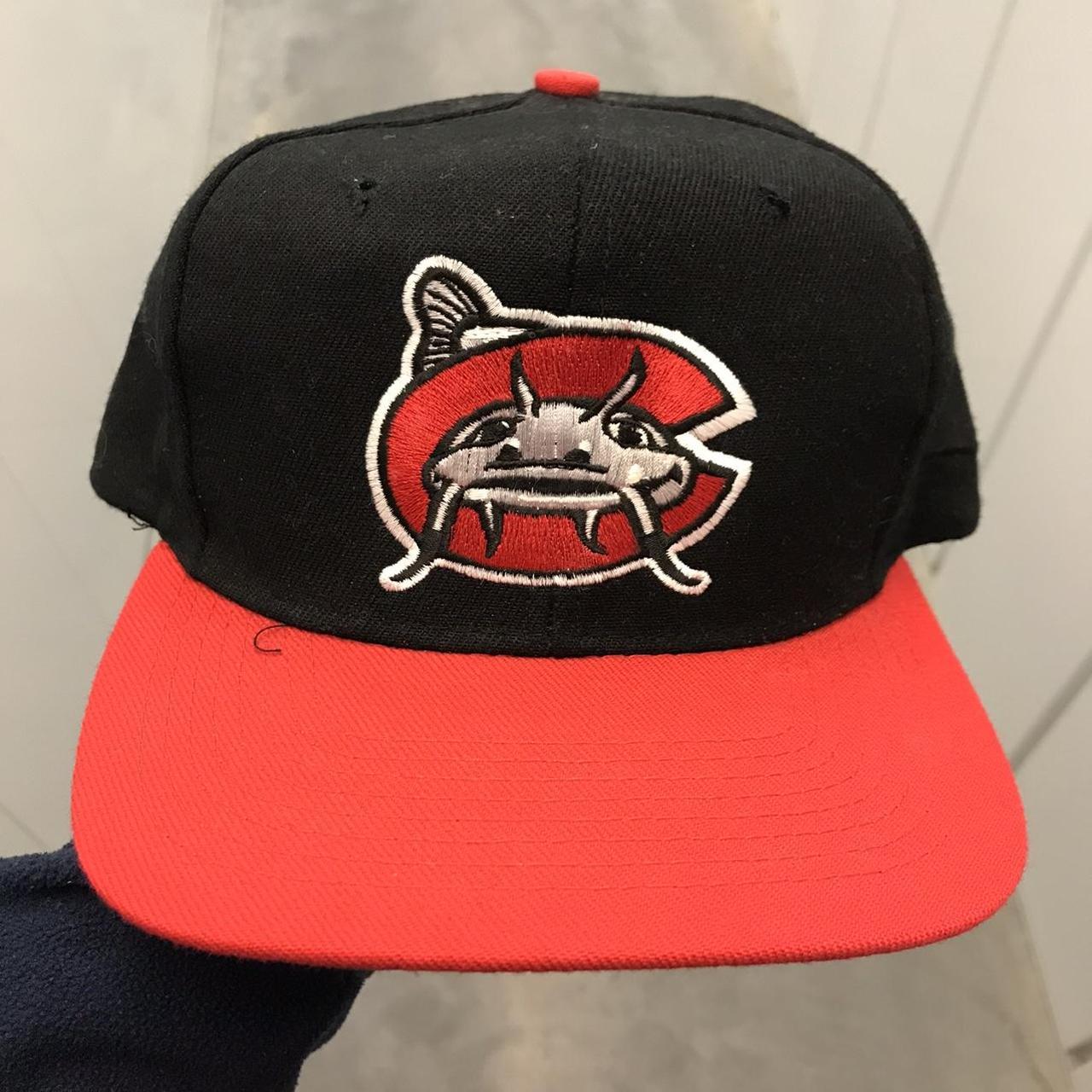 Vintage 90's Carolina Mudcats fitted hat Made in USA - Depop