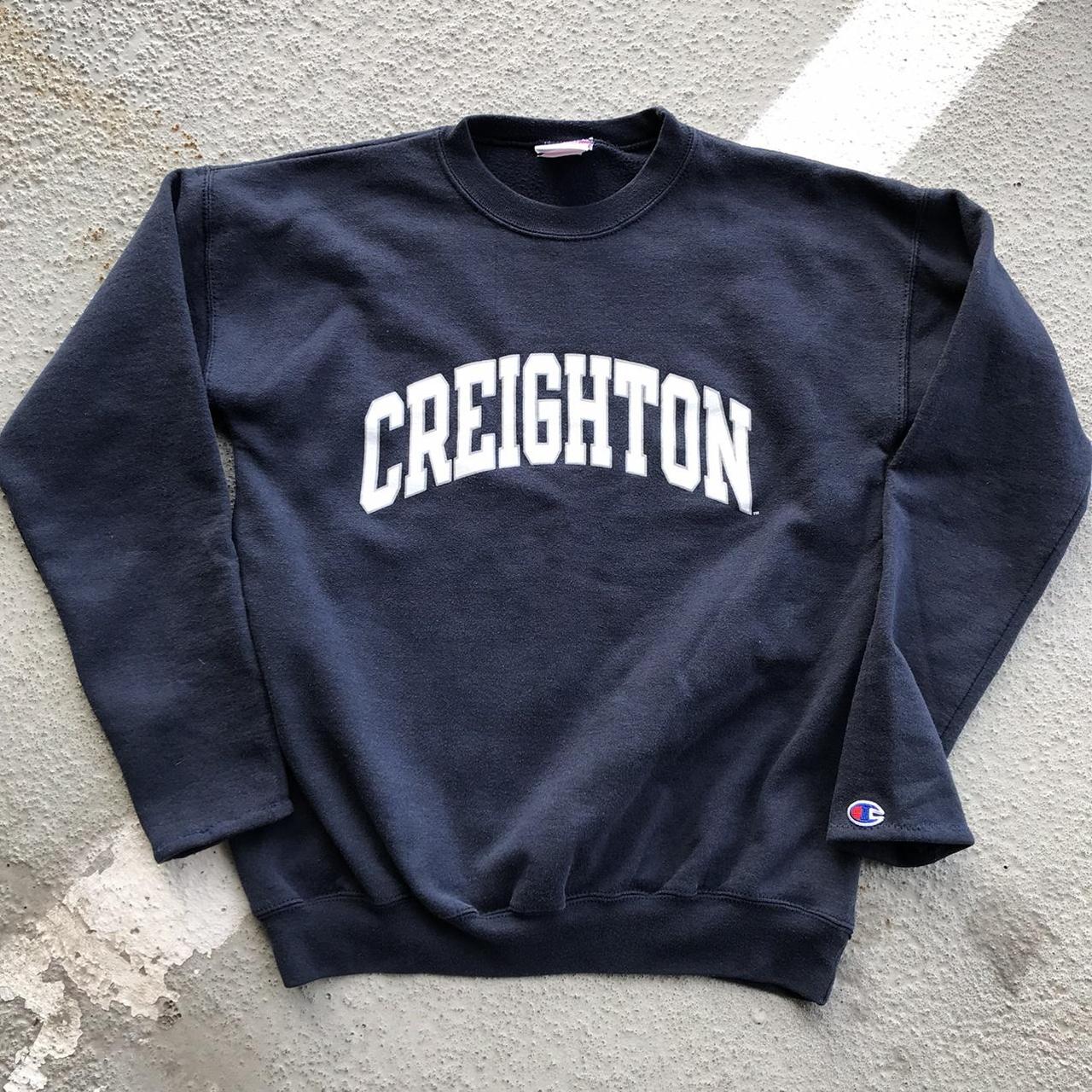 Champion Creighton Bluejays Crewneck Sweatshirt... - Depop