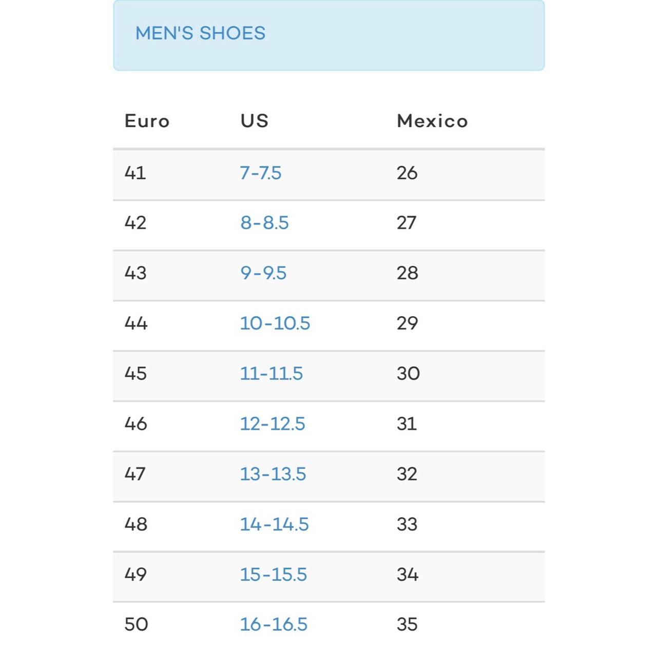 SHOES SIZE CHART FOR YOU ALL. If you are still a - Depop