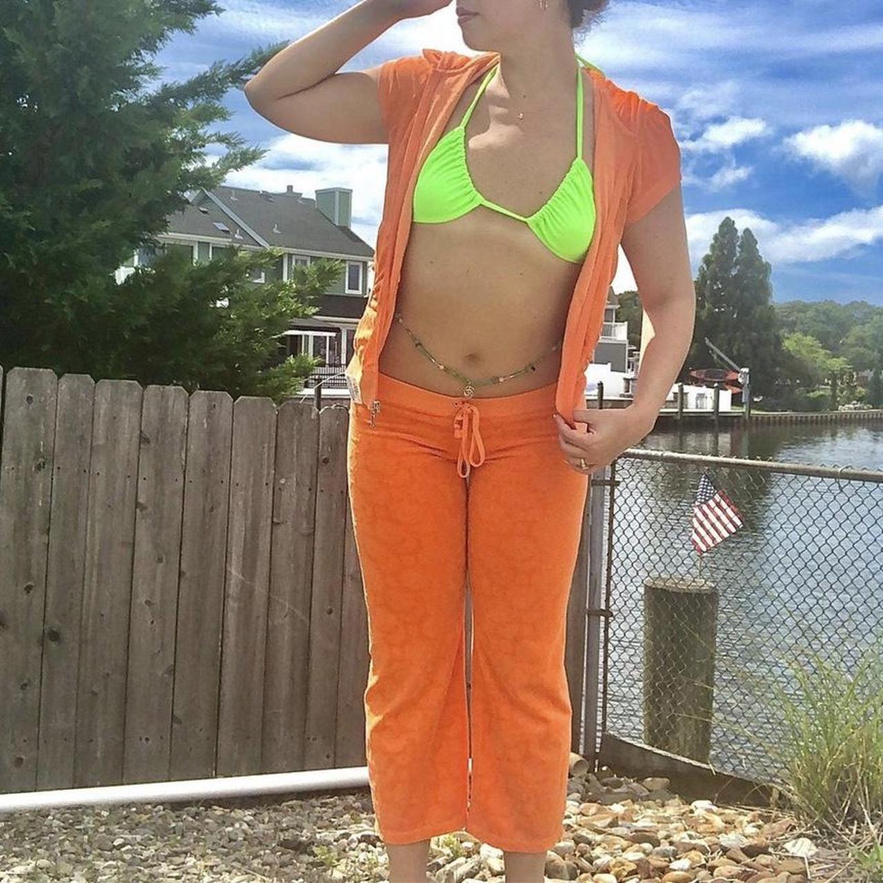 Size XL Juicy Couture Orange Sports Bra Halter Top - Depop