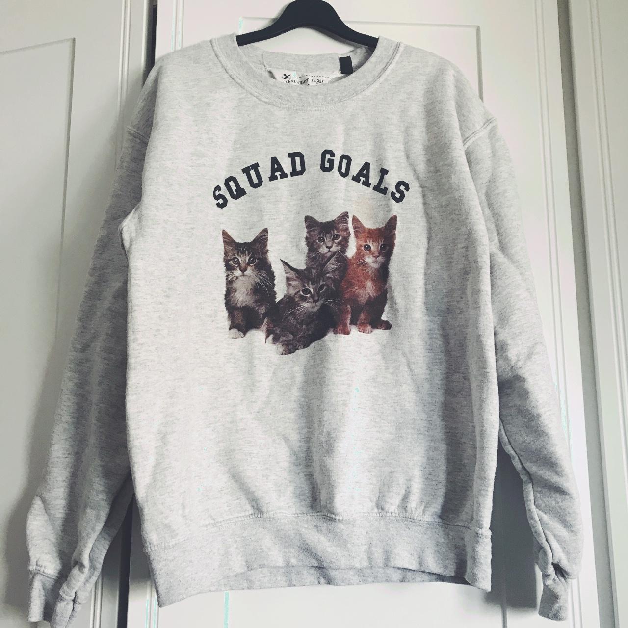【MCNCHIPS】Cat squad goals crewneck Cat squad goals crewneck [grey] - MCNCHIPS®